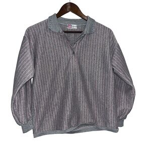 Vintage Keung Grey & Pink Striped Sweatshirt